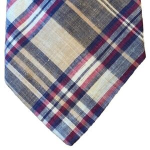 Rooster Lord & Taylor Mens Preppy Modern Classic Plaid‎ Necktie Academic Vintage
